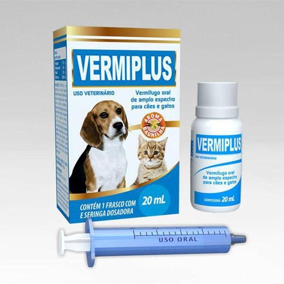 Vermiplus Vermifugo Para Cães e Gatos 20 mL - VetBras - Vermífugo ...
