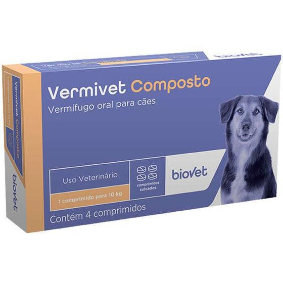 Imagem de Vermivet Composto Biovet 600mg com 4 Comprimidos