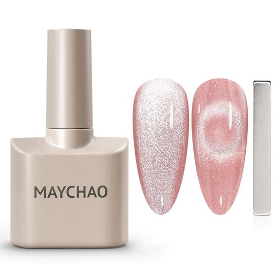 Imagem de Verniz Gel Unha MAYCHAO Cat Eye Jelly Pink 15ml - Com Imã