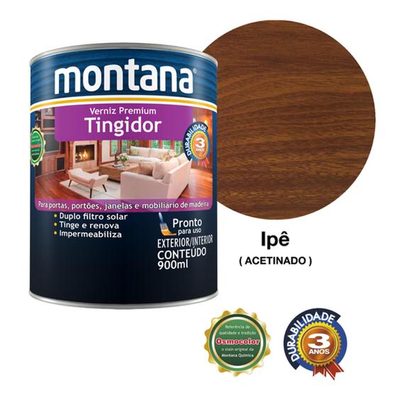 Imagem de Verniz Premium Tingidor Ipê Acetinado Montana 3,6L Madeira