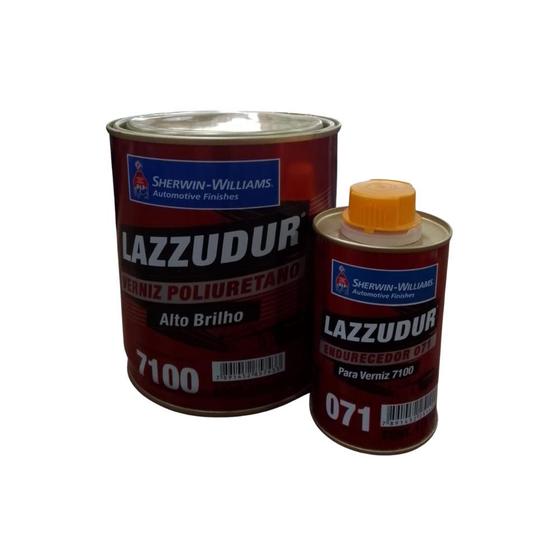 Imagem de Verniz PU 7100 Alto Brilho 785ml + Catalizador 071 115ml Lazzudur