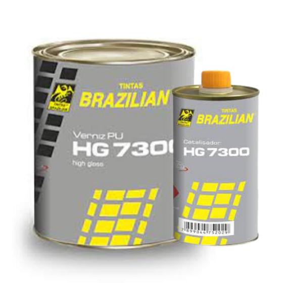 Imagem de Verniz PU Bi-Componente Secagem Rápida HG 7300 750ml + Catalisador 150ml Brazilian