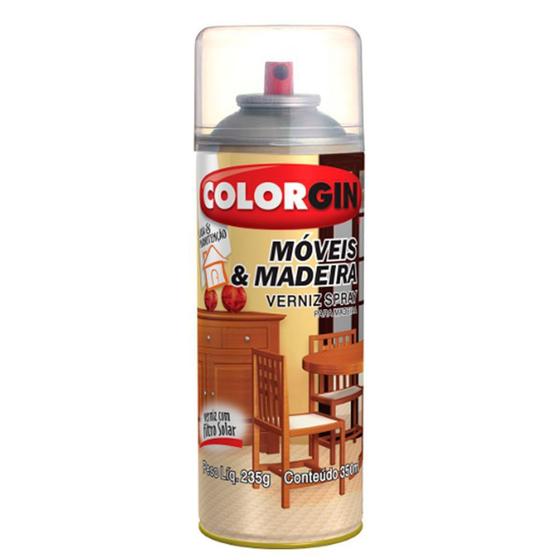 Imagem de Verniz Spray Fosco Móveis e Madeiras Colorgin 350 ml Martímo - 787