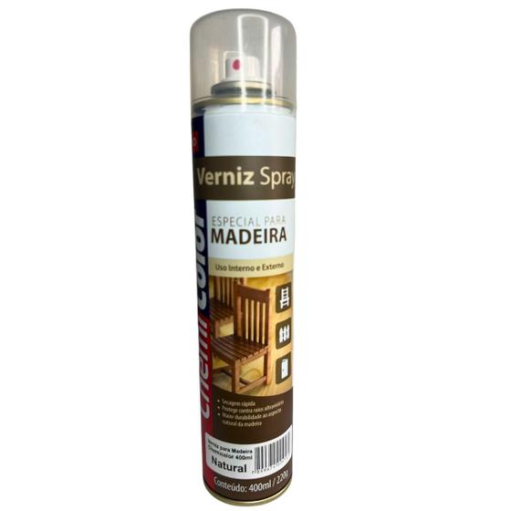 Imagem de Verniz Spray Secagem Rápida Para Madeira 400ml Natural