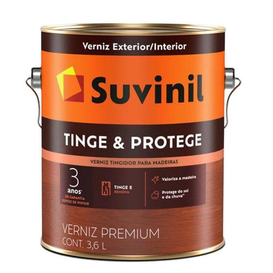 Imagem de Verniz Suvinil Tinge E Protege Brilhante Imbuia 3,6 Litros