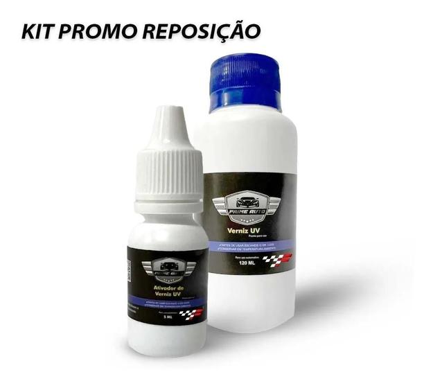 Imagem de Verniz Uv Polimero Reposição Refil+ativador Uv Vapor 120ml p/ restauração e recuperação de faróis e lanternas revitaliza amarelos 