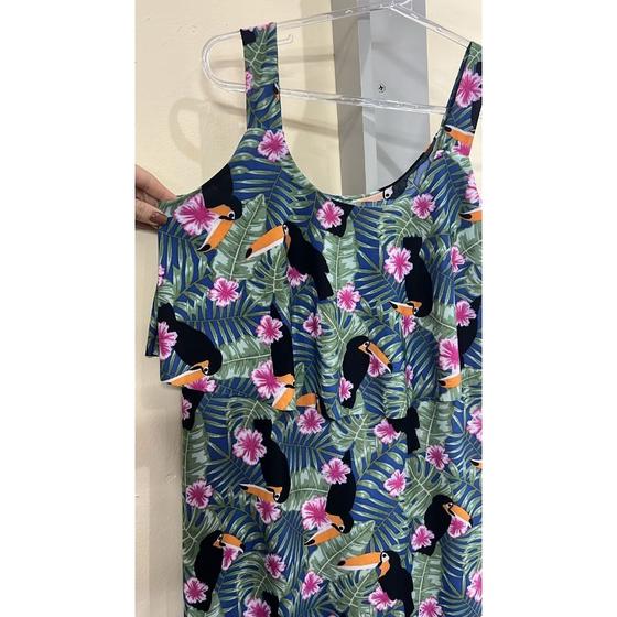 Imagem de Vestido Alcinha Com  Babado em Busto  SLIN / PLUS Liganete Malha Fria Estampados  Envio 12 a 24h