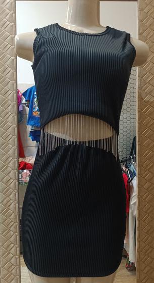 Imagem de Vestido Ana ruga feminino com detalhes prata na cintura 