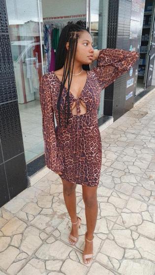 Imagem de Vestido Animal print Manga Longa