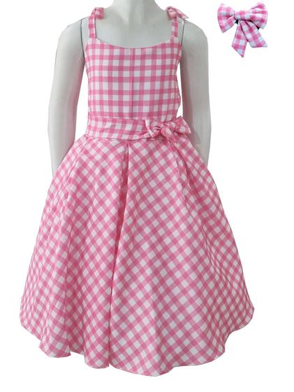 Imagem de Vestido Barbie Rosa Xadrez Infantil