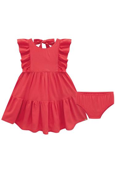 Imagem de Vestido Bebê Bordado Flores Menina com Calcinha  Papilloo