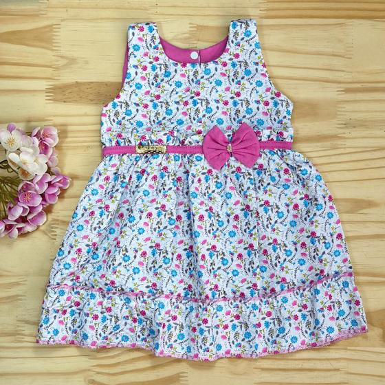 Imagem de Vestido Bebê Com Aplicação de Laço Na Cintura Roupa Infantil