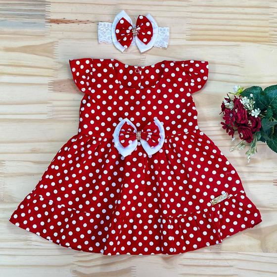 Imagem de Vestido Bebê Luxo Com Aplicação de Laço Na Cintura E Faixa De Cabeça Roupa Infantil Menina