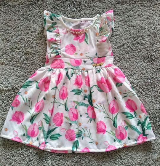 Imagem de Vestido Bebê Regata Tulipas e Margaridas Alekids