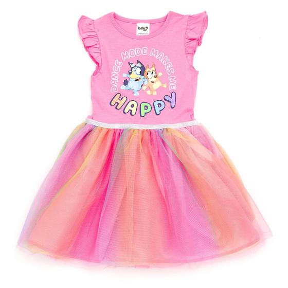 Imagem de Vestido Bluey Bingo Toddler Girls Tule rosa 2T com mangas esvoaçantes