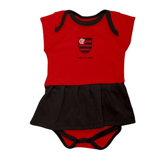 Vestido Body Flamengo Bebê Torcida Baby Menor preço em Vestido Body Flamengo Bebê Torcida Baby