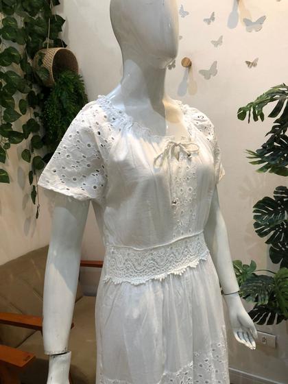 Imagem de Vestido branco laise Indiano - Blessedscs