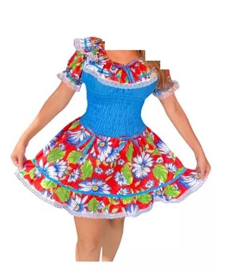 Imagem de Vestido caipira junina com lastex