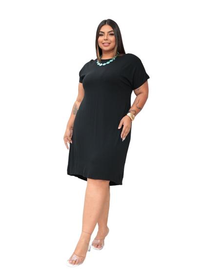 Imagem de Vestido Camiseta Curto Plus Size Manga Curta