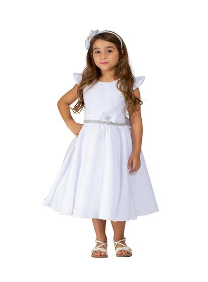Vestido Branco De Comunhão Vestido Casual Off White Infantil