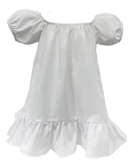 Imagem de Vestido Ciganinha Infantil Menina Festa Branco Algodão 1 ano