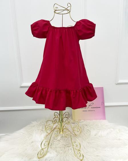 Imagem de Vestido Ciganinha Infantil Menina Festa Vermelho Algodão 1 Ano