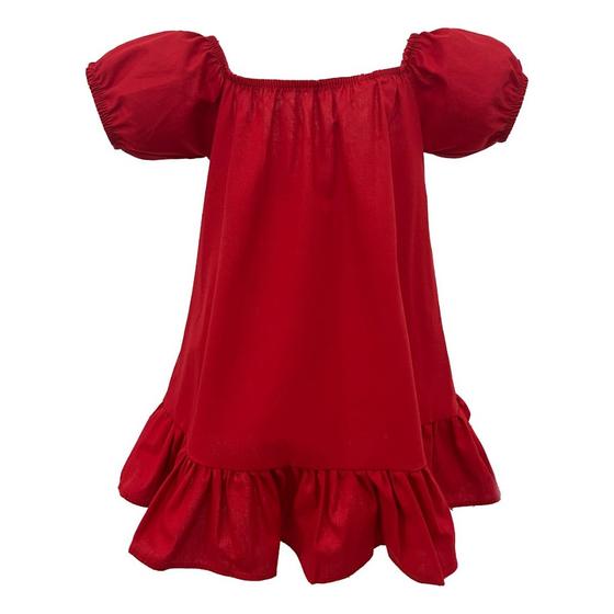 Imagem de Vestido Ciganinha Infantil Menina Festa Vermelho Algodão 2 Anos