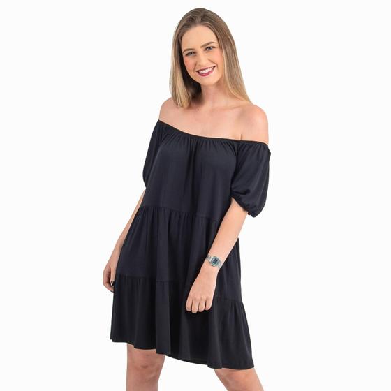 Imagem de Vestido Ciganinha Liso Curto Basico Moda Feminina