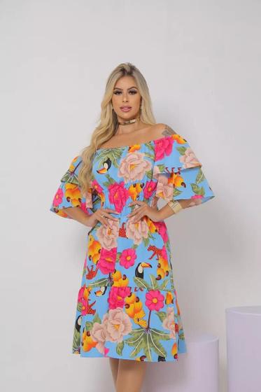 Imagem de Vestido Ciganinha Midi Moda Evangélica Lastex Com Elástico - s23
