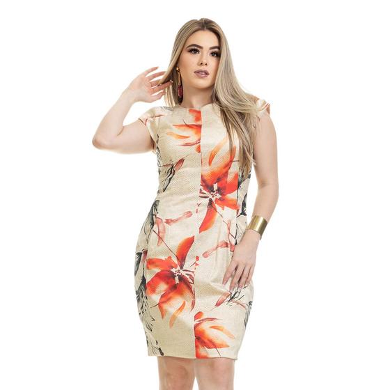 Imagem de Vestido Clara Arruda Tubinho Manga Curta Estampado 50603