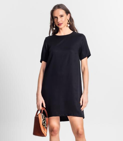 Imagem de Vestido Curto De Viscose Sarjada Feminino Endless Preto