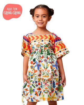 Imagem de Vestido Curto Floral Botânico - Teen - Camu Camu