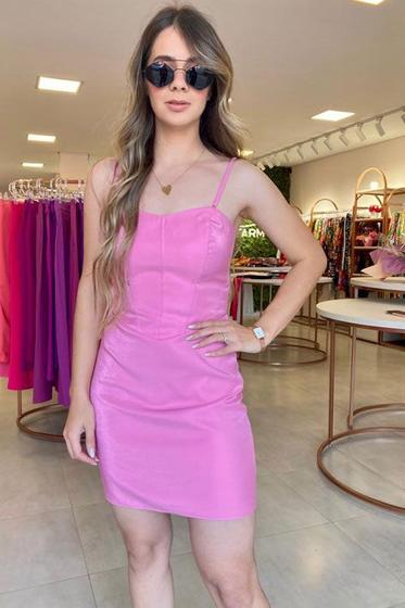 Imagem de Vestido Curto Gata Bakana Corset Rosa Justo Barbie Pink