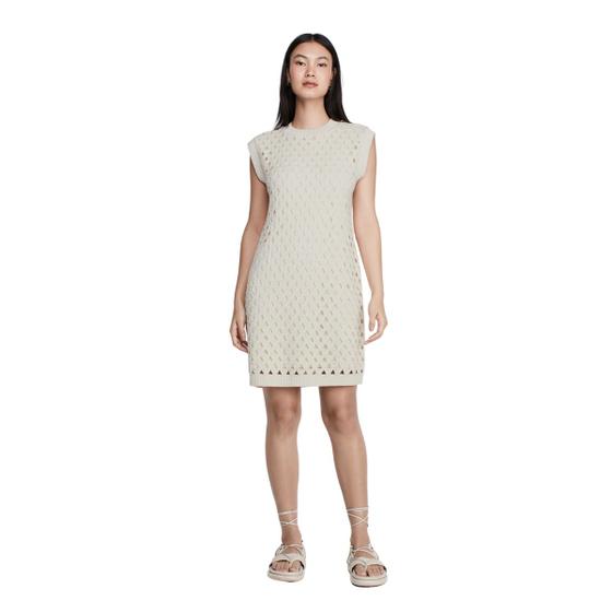 Imagem de Vestido Curto Reto Decote Redondo Em Tricô Dzarm