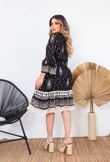 Imagem de Vestido curto todo forrado boho chic M