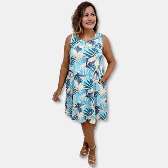 Imagem de Vestido Curto Zíper Regata Malha Viscolycra Plus Size