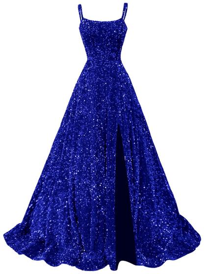 Imagem de Vestido de baile Fu Jiang Sparkly Sequin A Line com bolsos 2025