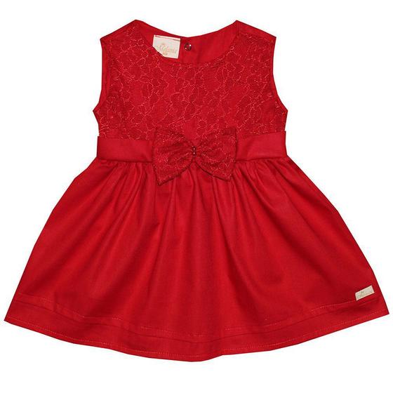 Imagem de Vestido de Bebê Belle Renda Vermelho