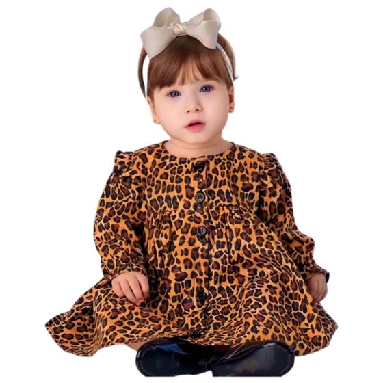 Imagem de Vestido de Bebê Manga Longa Luxo Festa  Roupa Menina Infantil Com Tiara 100% Algodão - Mundo Nina - Luna