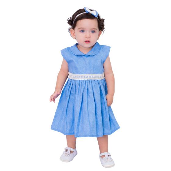 Imagem de Vestido de Bebê Menina Florido com Tiara 100% Algodão Iris