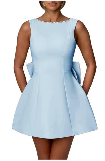 Imagem de Vestido de boas-vindas Sevintage Plus Size Satin Sky Blue 2024