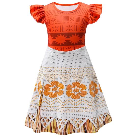 Imagem de Vestido de Fantasia Infantil Moana - Tamanho 6 a 7 Anos