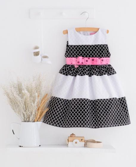 Imagem de Vestido De Festa Infantil Branco E Preto