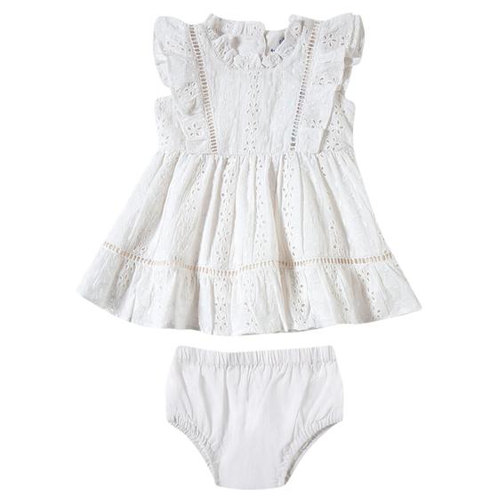 Imagem de Vestido de Festa Infantil Branco em Laise com Calcinha Bebê Revellion Batizado TipTop Verão 13200402