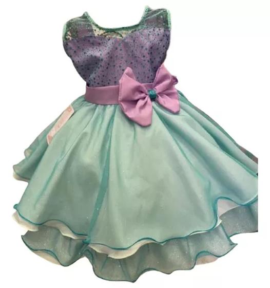 Imagem de Vestido de Festa Infantil Juvenil Princesa Sereia Ariel Tam 4 Ao 12 COD.000220