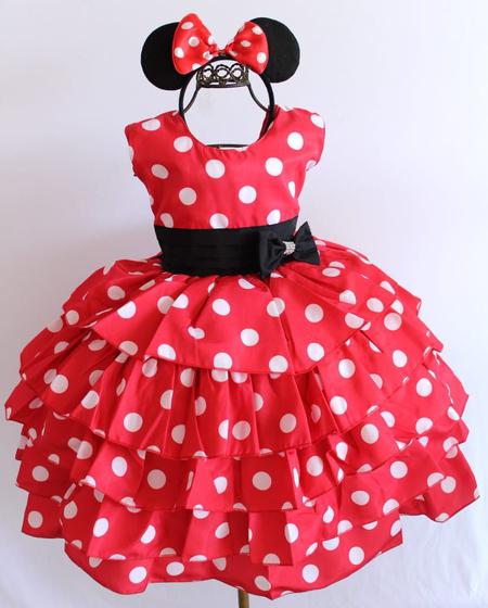 Tema Minnie Vestido Da Mini Vermelho Vestido De Festa Infantil