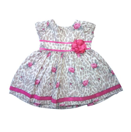 Vestido de Festa Infantil Oncinha Com Flores Vermelhas Menor preço em Vestido de Festa Infantil Oncinha Com Flores Vermelhas