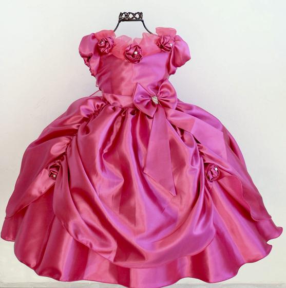 Imagem de Vestido de festa infantil Princesa Luxo Aurora Barbie