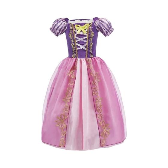 Vestido de Festa Infantil Princesa Rapunzel, Belle e Outros