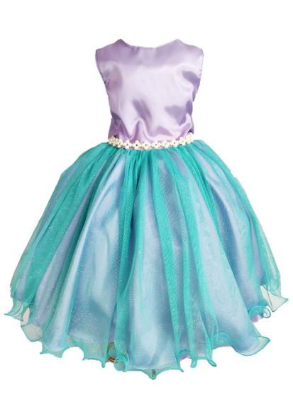 Imagem de Vestido de Festa Infantil Temático Sereia Ariel Luxo